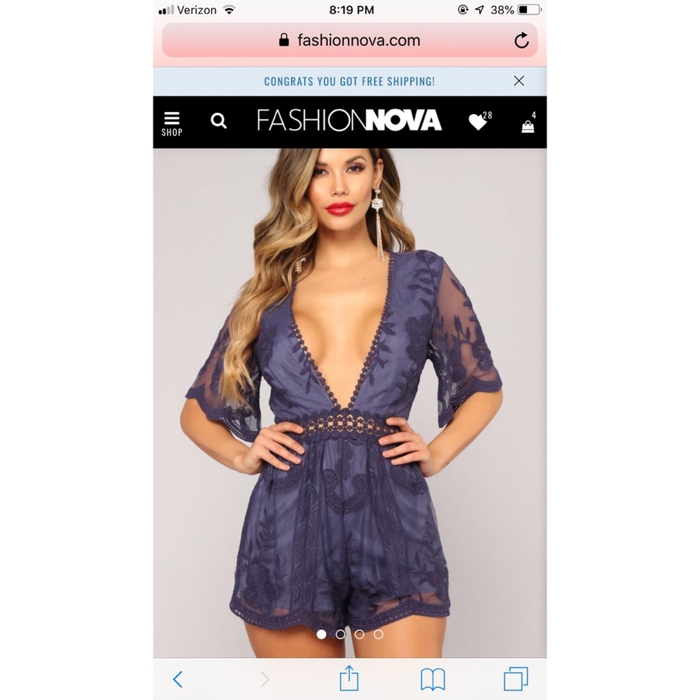 Fashion Nova Lace Romper